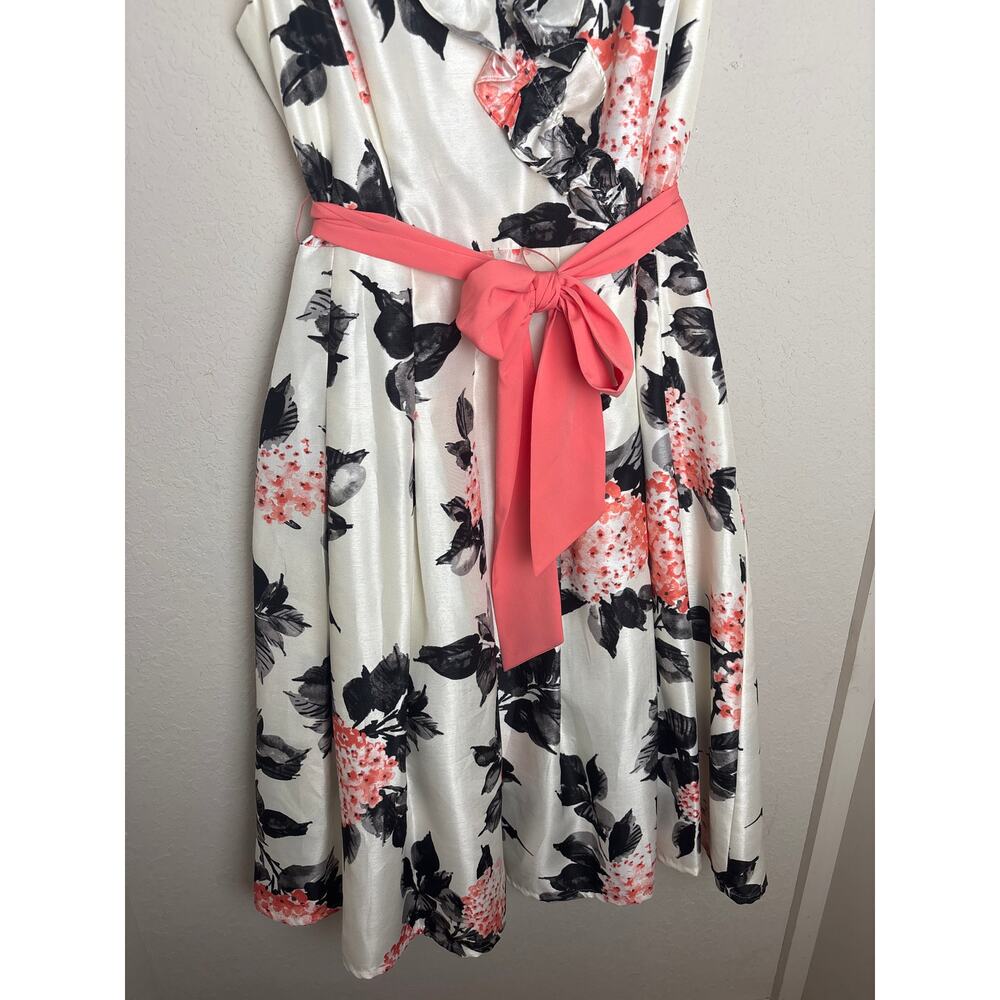 Jessica Howard Floral Ruffle Dress Size 16 - Picture 3 of 14